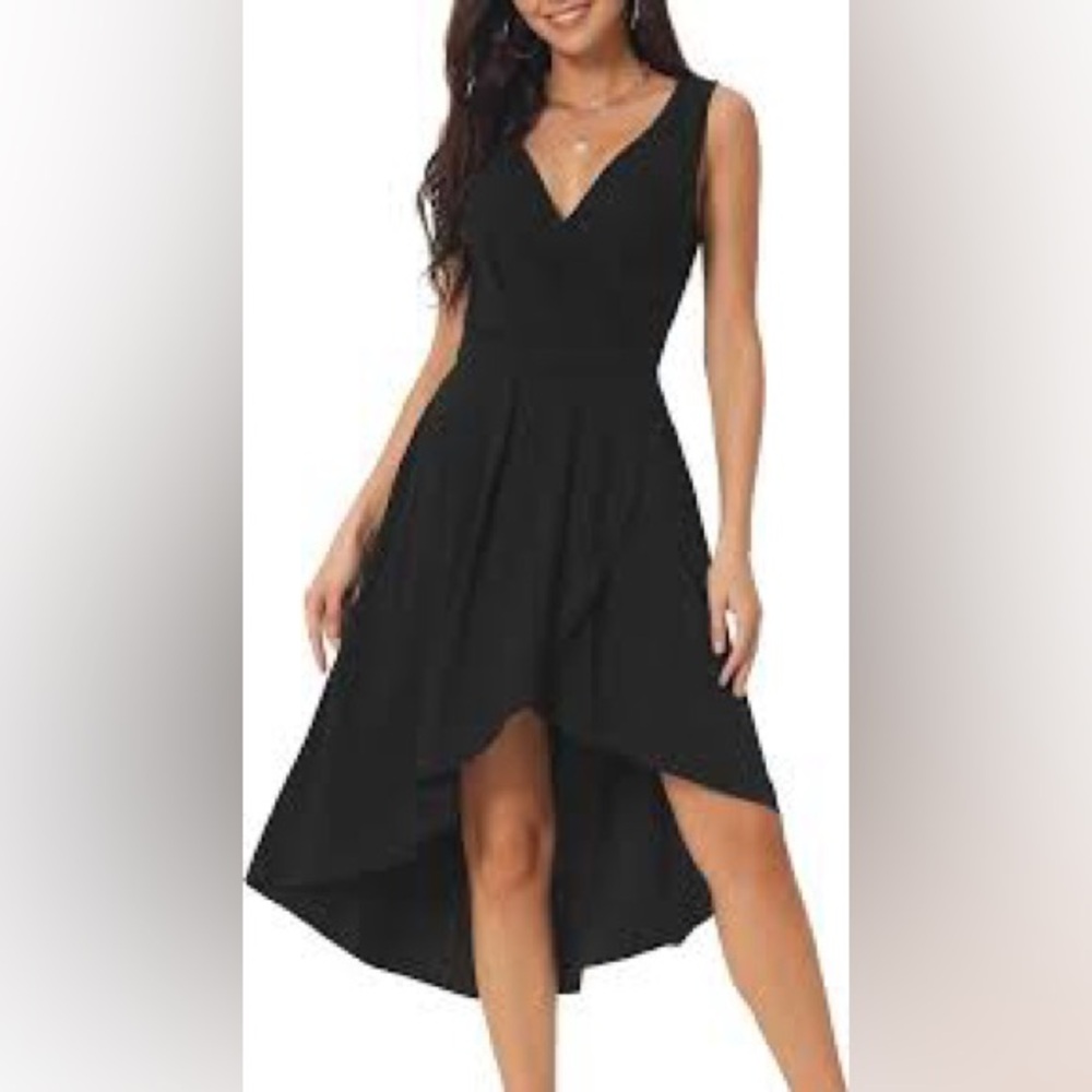 NEW Charming Charlie Wrap Style Midi Dress - Black - Small - Picture 1 of 12